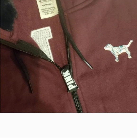 VS Pink NWOT Bling 💫 Sequin Hoodie Sweater. L - Picture 9 of 9